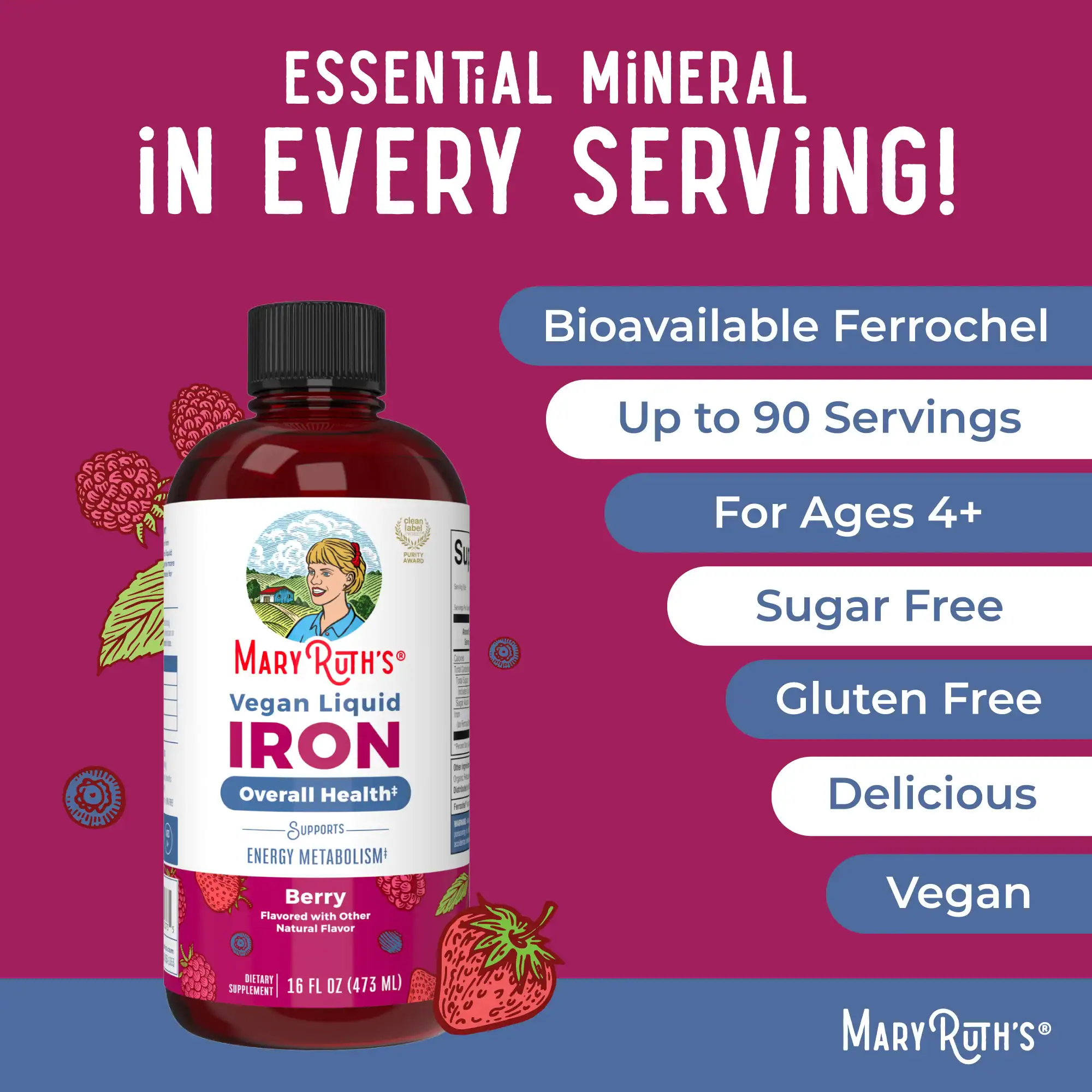 MaryRuths Vegan Liquid Iron (16 fl oz) - Image 3