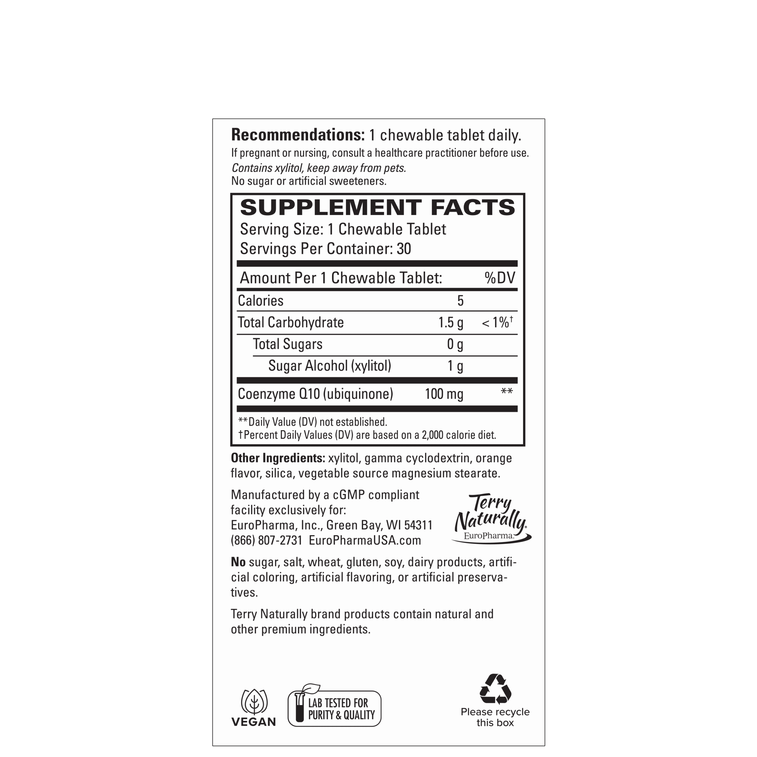 coq10 chewable 100mg facts